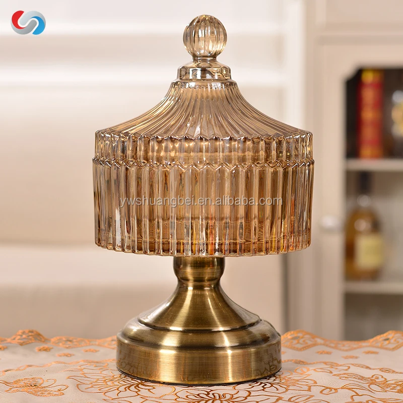 Creative European Style Crystal Glass Candy Jar For Wedding Centerpiece Decorative