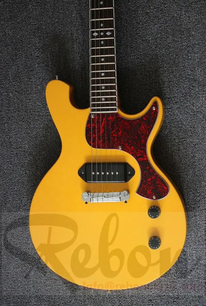 Weifang Rebon 6 String LP junior P90 pickup electric guitar in yellow colour