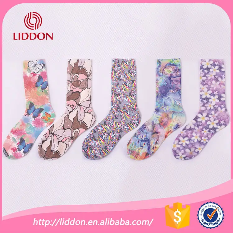 Мода передача шаблон печатной носки для женщин заказ