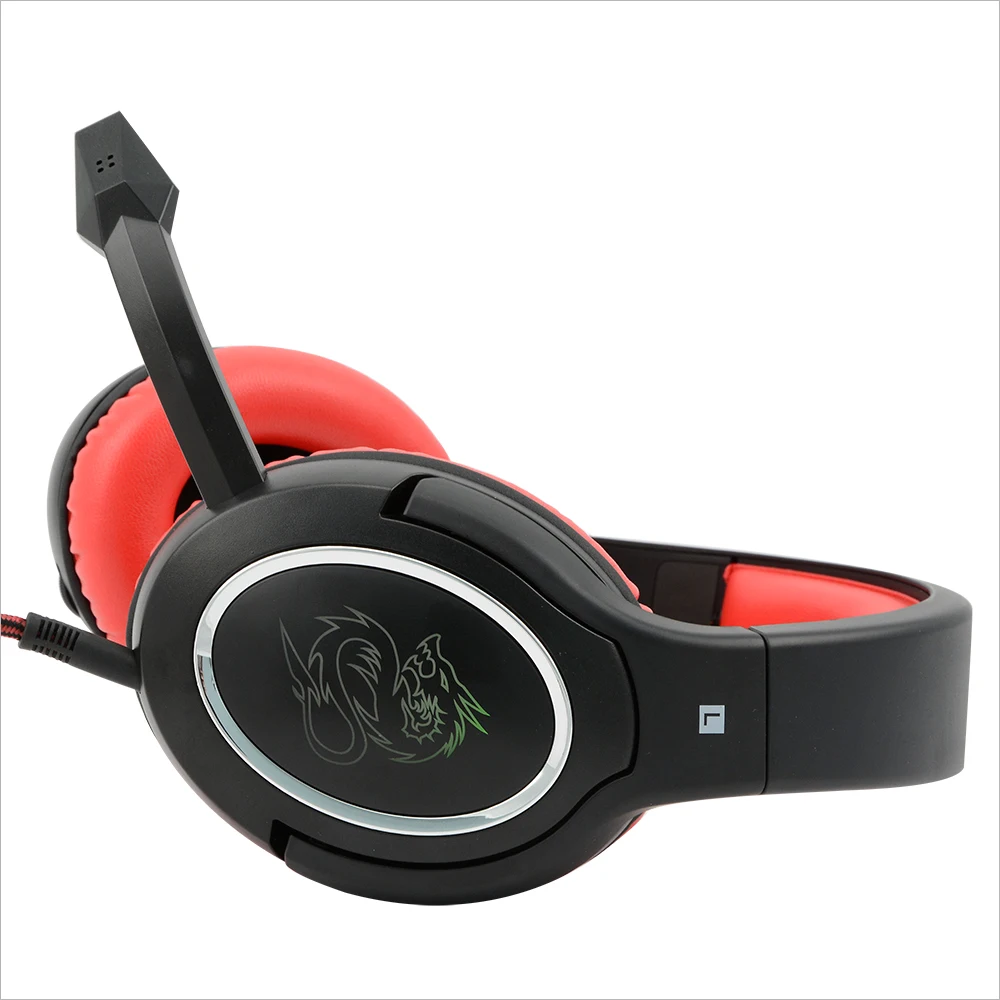 LED Light gaming headphone Over Ear 53mm drivers audio Headset with mic for Pc