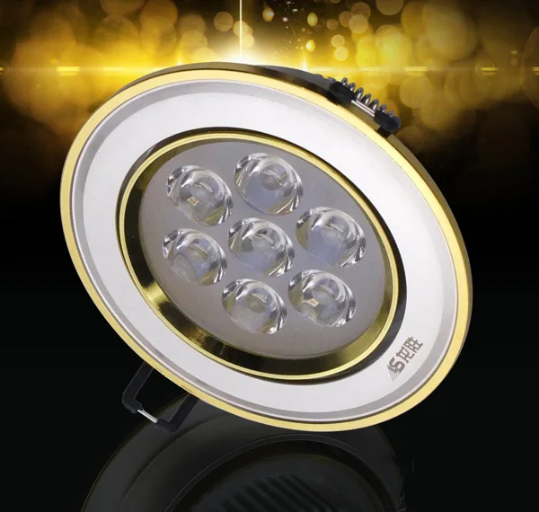 Hot Selling Round 7W LED Ceiling Spotlight with 24K gold