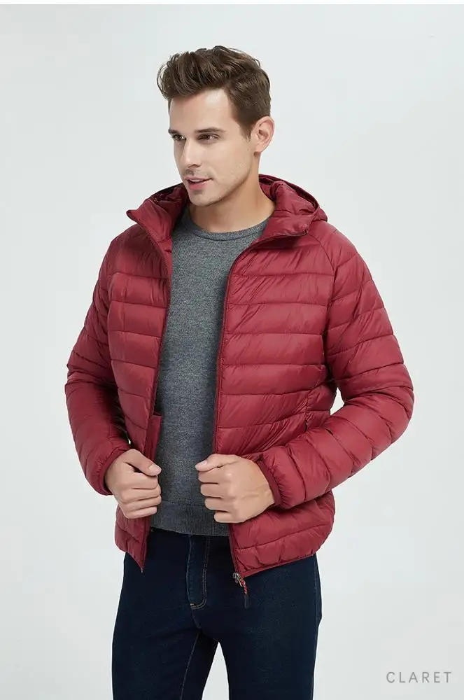 OEM Mens Winter Jackets and Coats New Fashion Solid Short Warm Windproof Waterproof Jacket Ultra Light Down Jacket Men