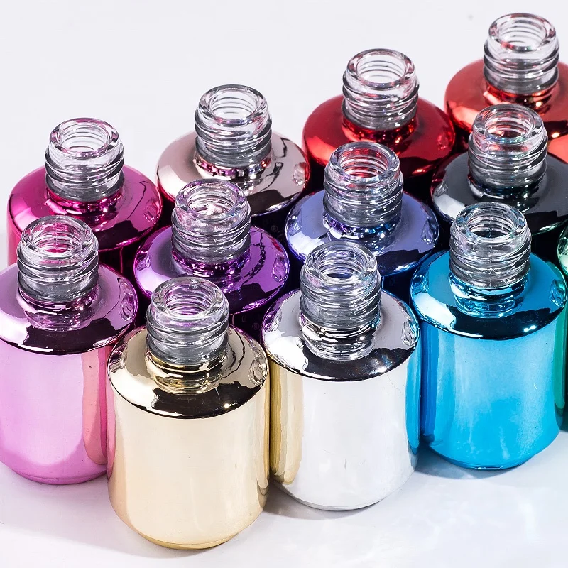 Private label chrome mirror effect empty gel nail polish bottle