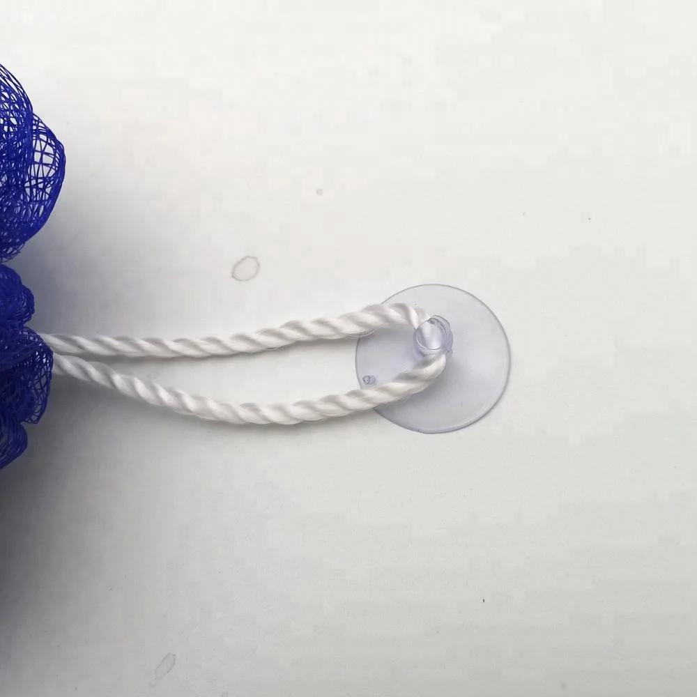 Hotselling Colorful mesh showersponge bath  ball loofah bath sponge with suction cup