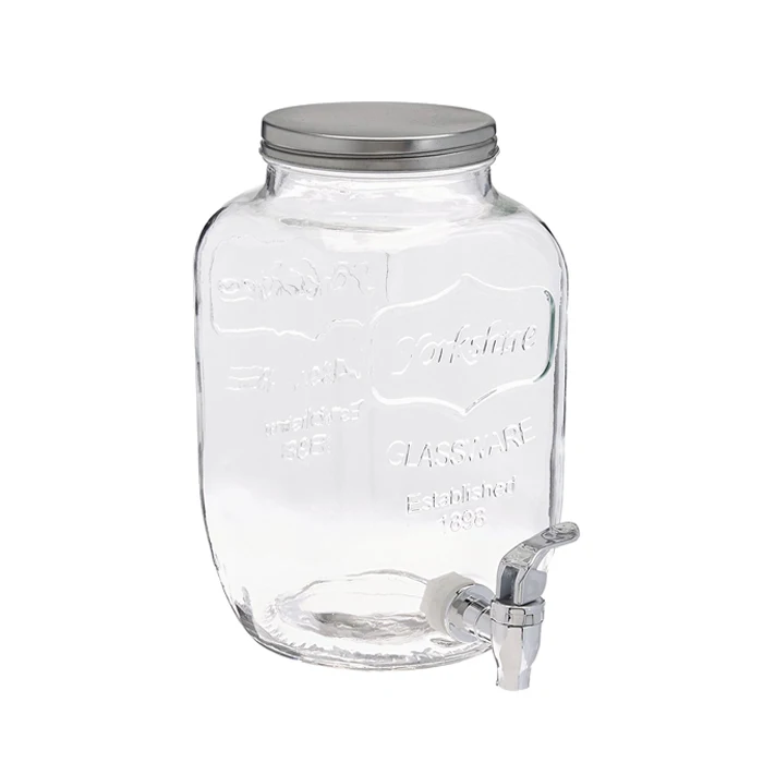 1 Gallon Clear Beverage Dispenser Glass Dispenser Jar