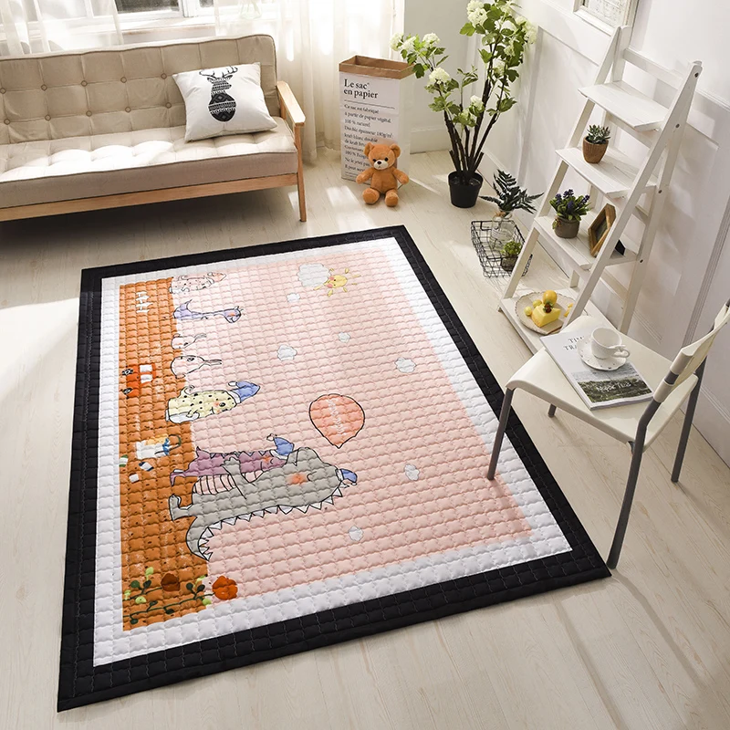 Environmental Korean Cartoon Foldable Baby fitness crawling blanket Children Play Mat