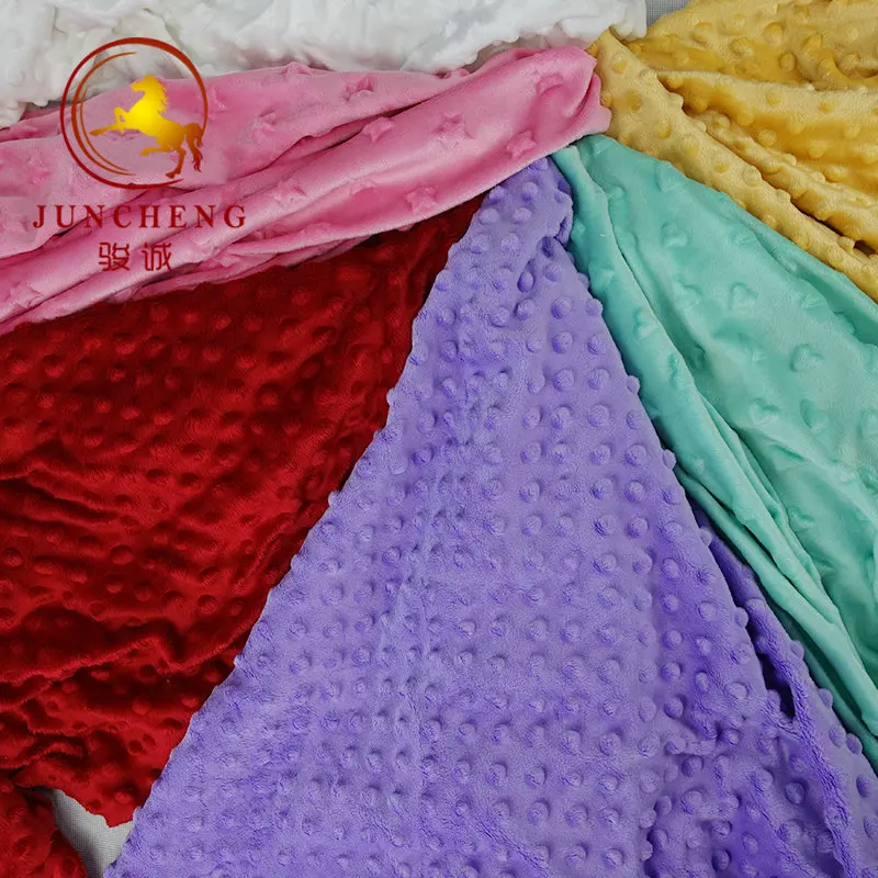 China trade assurance & gold supplier 100% polyester factory super soft dot fabric minky for home textile