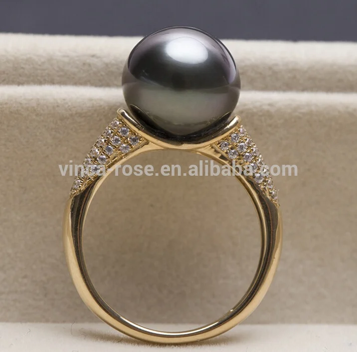 black pearl ring 14k gold jewelry wholesale