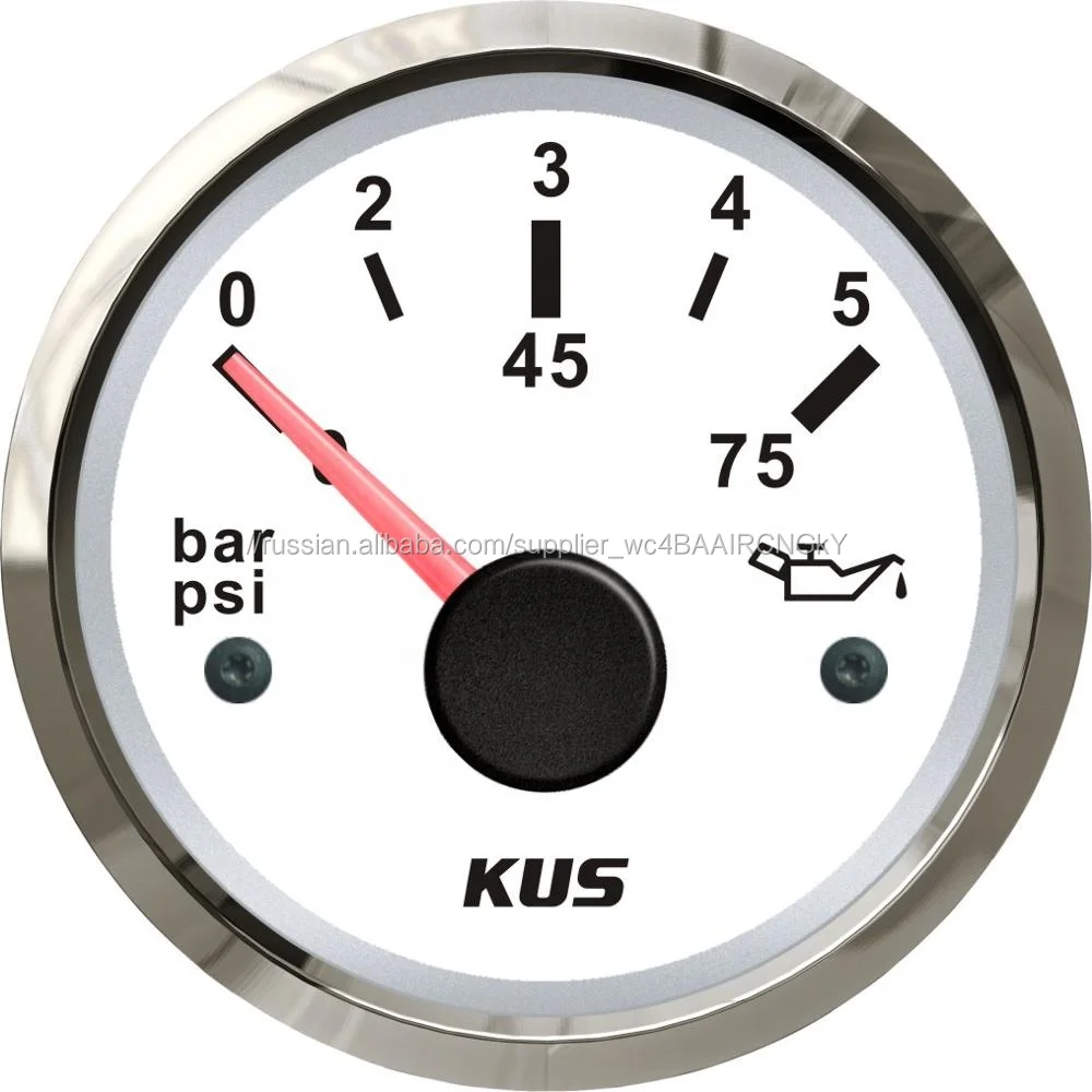 Universal KUS 52mm Oil Pressure Gauge 0-5Bar 0-75Psi Fuel Pressure