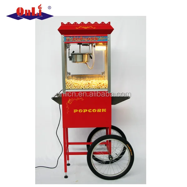 Mobile food trucks 8 Oz CE approval commercial Popcorn Machine with cart