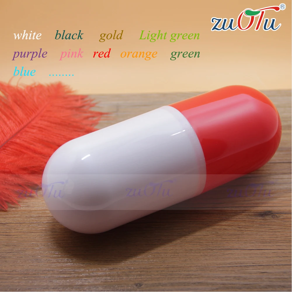 
plastic capsule shape bottle for makeup brush box with best quality 