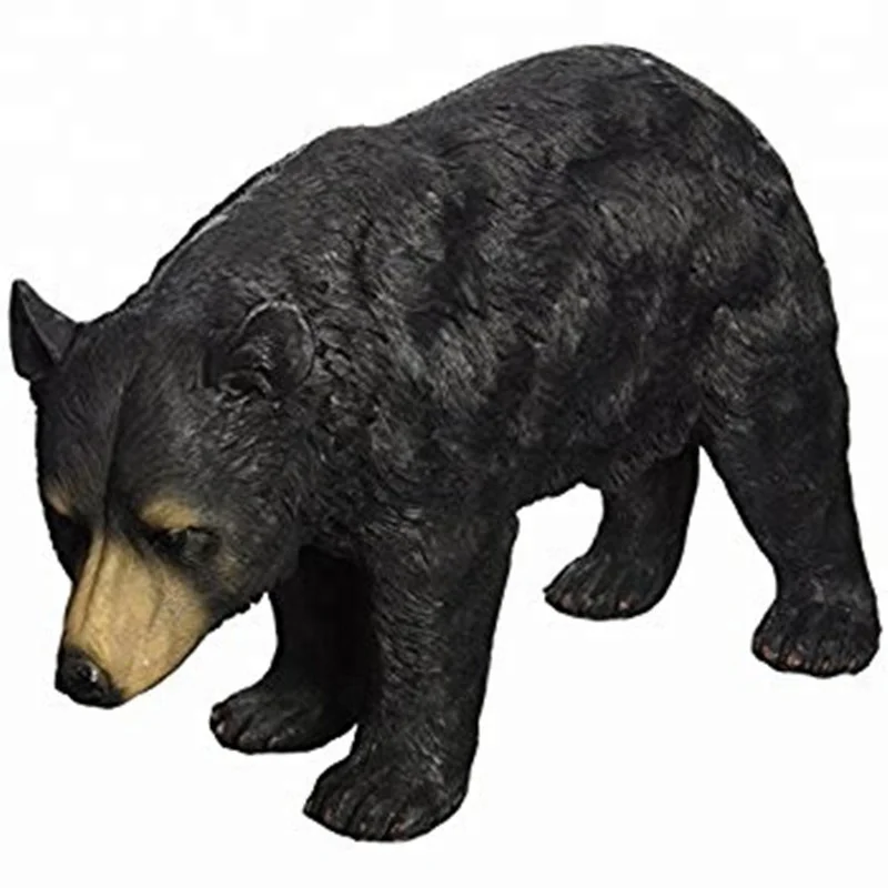 Outdoor garden fiberglass resin life size bear statue for sale