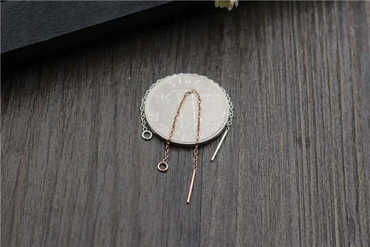 7cm/9cm Length 925 Sterling Silver Jewellery Findings Line Wire Venice Chain Thread Ear Stud DIY Earrings Accessories