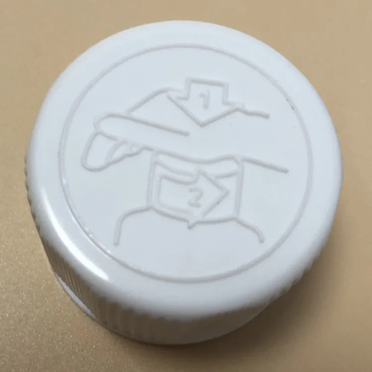Factory Direct wholesale PP28 DIN28 28/410 white Plastic CRC and tamper evident caps for syrup bottles