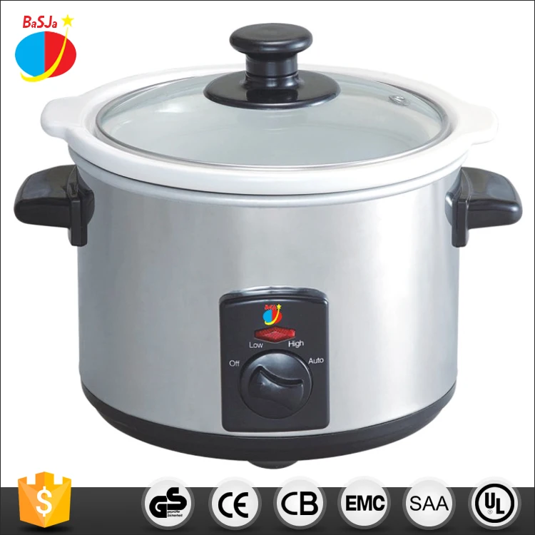 Customized stainless steel 220V 1.5L mini porridge electric slow pot with ceramic inner pot slow cooker 3.5L