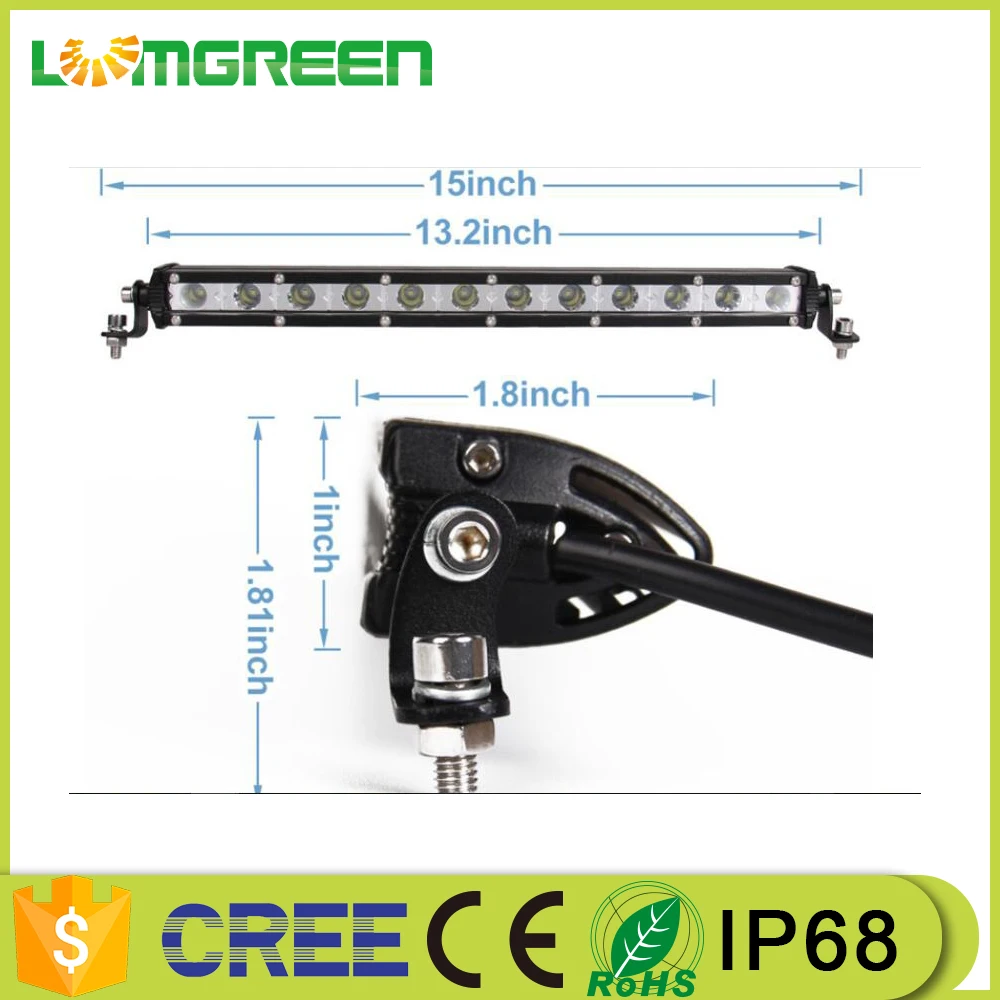 12inch 36W IP68 Waterproof LED Car Extra front light small thin slim mini led bar