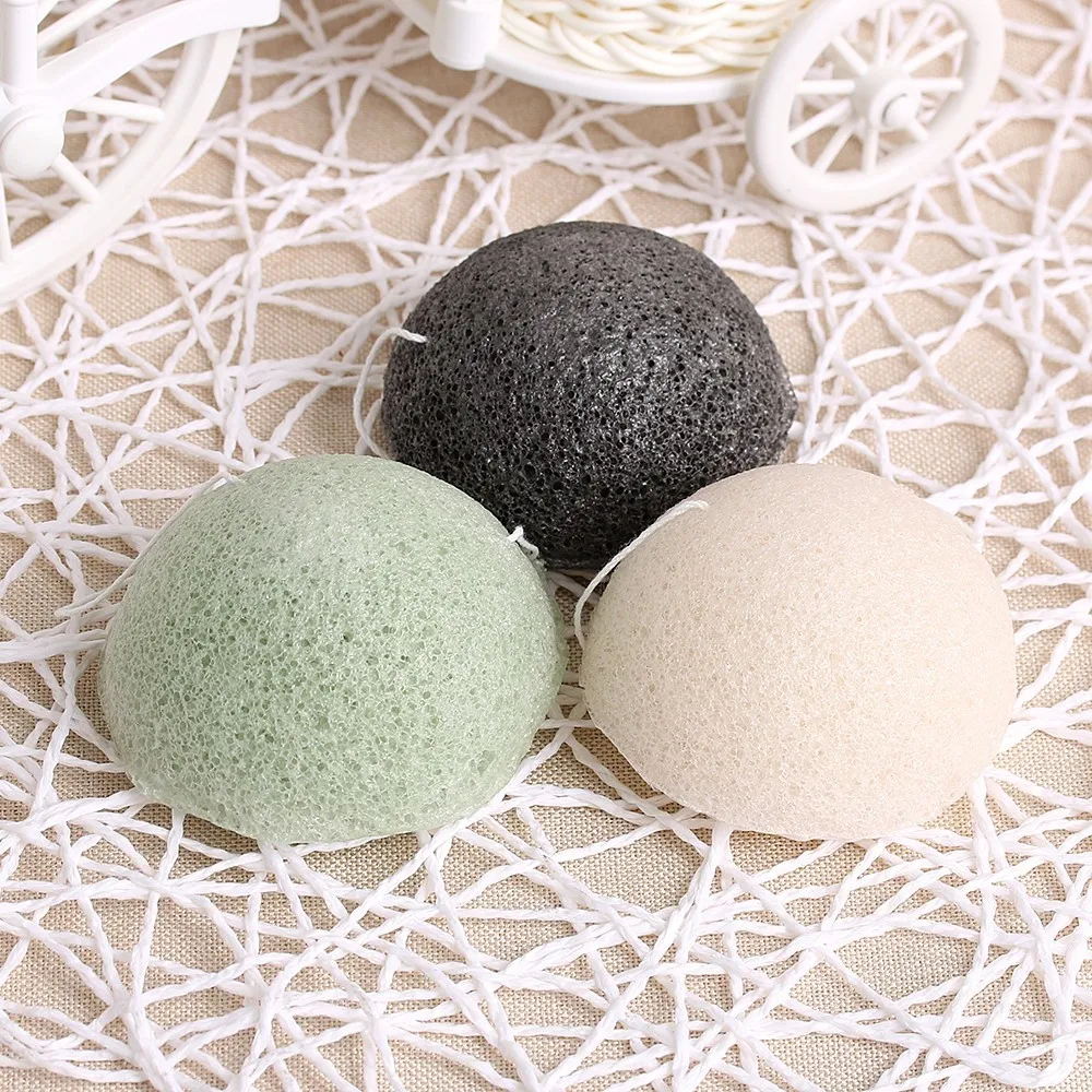 
Amazon Best Seller High Quality Organic Green Konjac Sponge Customized Package Face Clean Sponge Soft Dry Konjac Sponge 