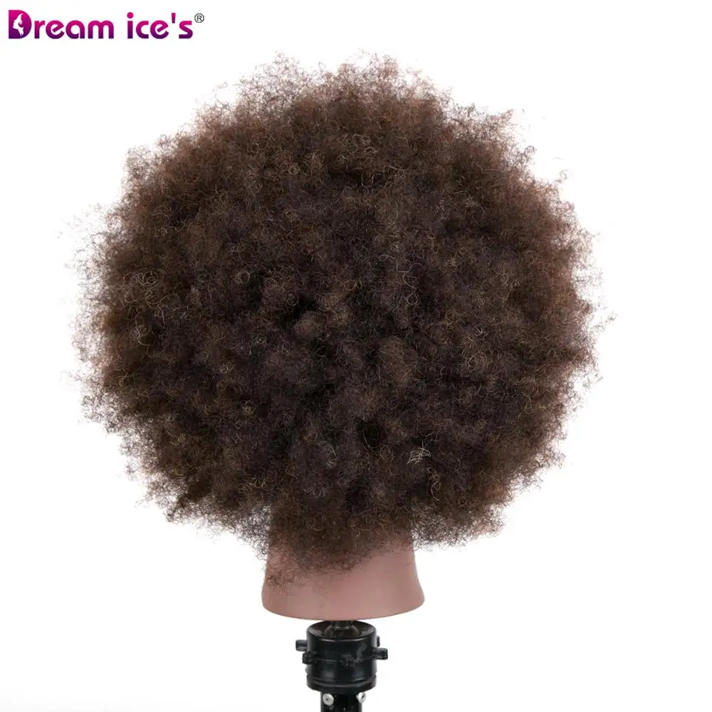 Wholesale African Barber Men Braiding Practice Hairdresser Training Doll Head,Human Curly Hair Styling Afro Male Mannequin Head