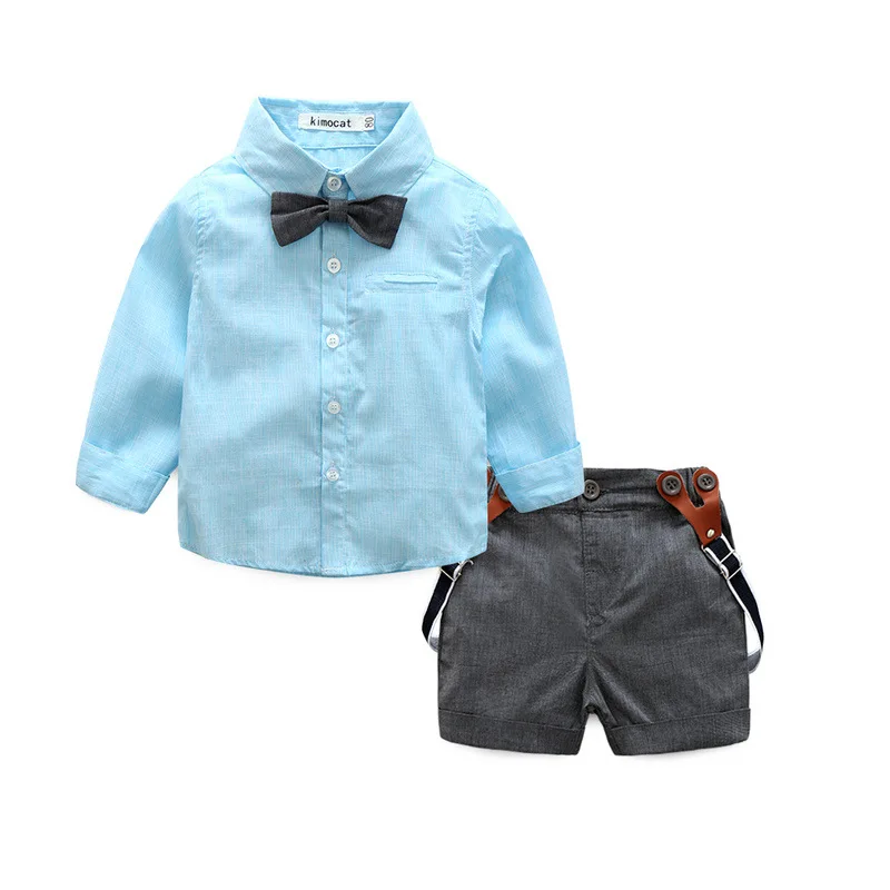 wholesale western style handsome sunny cute boy suit baby clothes set
