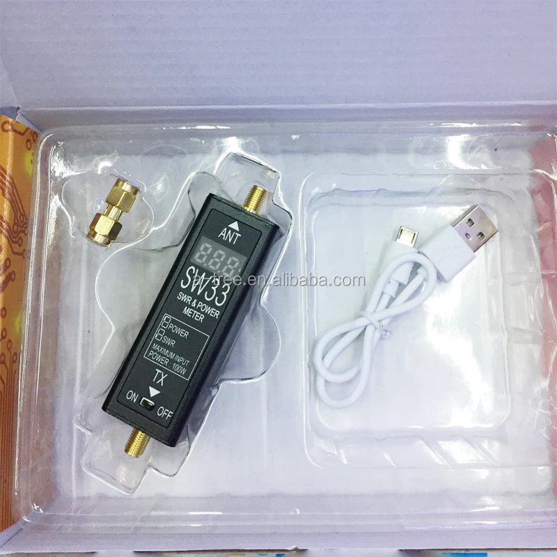Mini Frequency Counter 125-525Mhz SW-33 For Two Way Radio With USB Charger Cable And SMA Male Connector