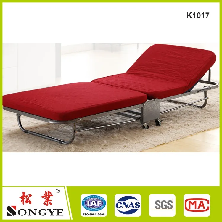 Guest Folding Bed With Metal Frame And Reversible Memory Foam Mattress