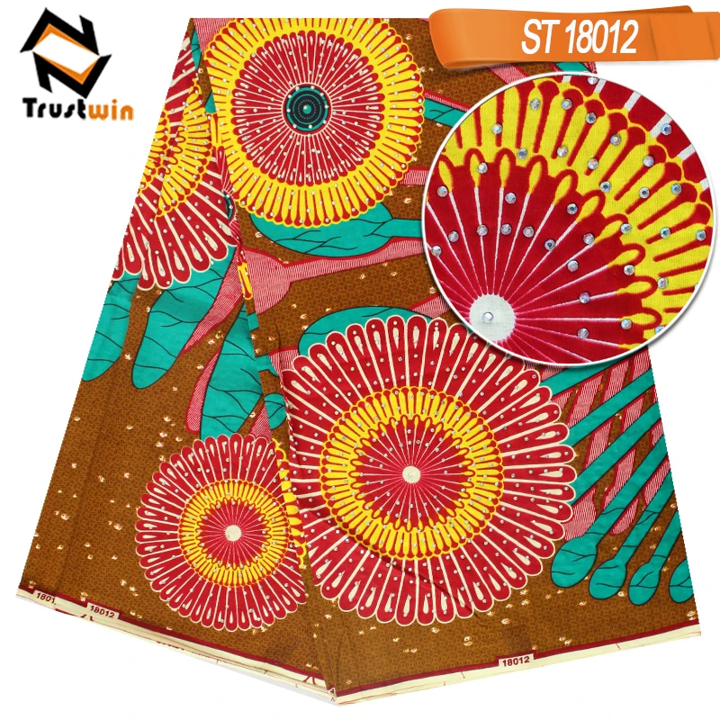 Hot sale african super java ankara wax print fabric with stones