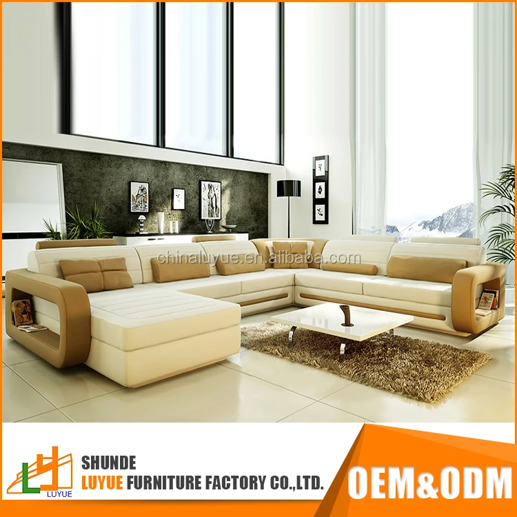 hot sale luxury style OEM ODM furniture living room 8 seater sofa sets modern leather corner sofas sectionals