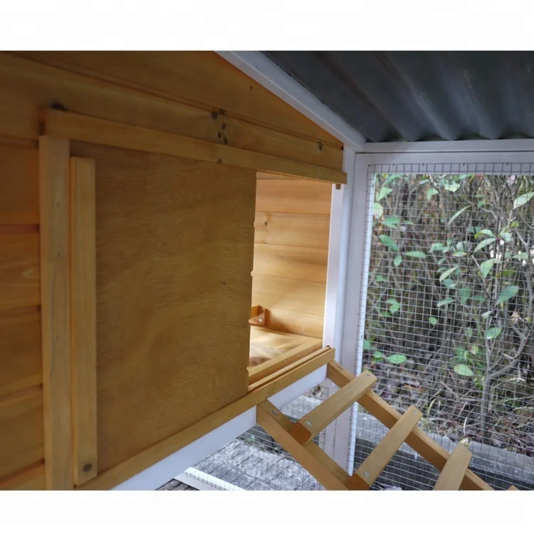 Waterproof Wooden Poultry folding tractor Pet Cage mobile duck House large run chicken coop with egg nesting for 8 birds