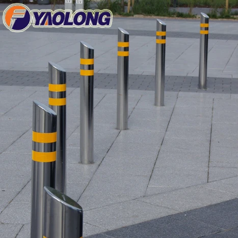 Roadway warning bollard security road traffic 316 stainless steel bollards