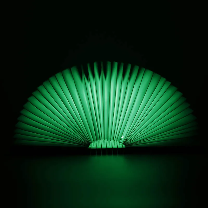 
walnut wood reading Folding Book Light Colorful USB Rechargeable Book Shape Light 