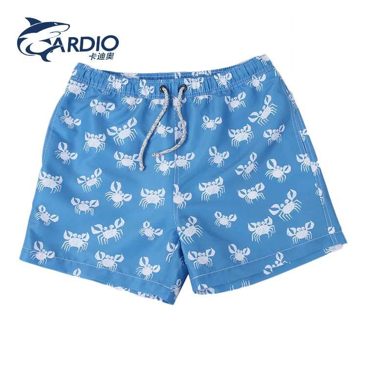 
52% polyester 45% cotton 3% spandex crab print toddler boys kids shorts pool boy shorts 
