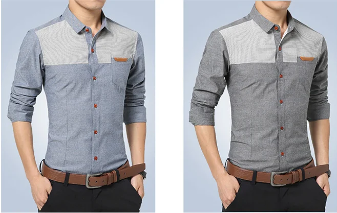 new design cutaway collar casual mens denim shirts