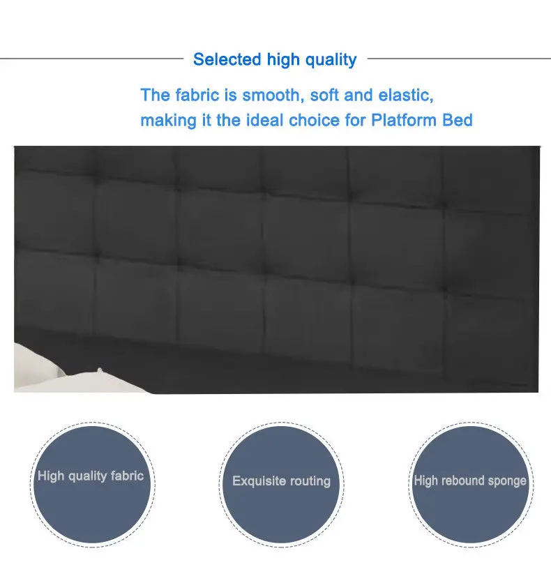 Новинка Королевский размер металлическая платформа из искусственной кожи рама для кровати с реглами мягкое изголовье