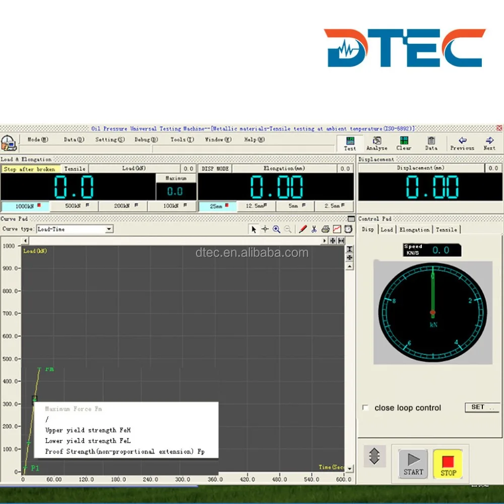 DTEC DEW-1000D Hydraulic Universal Testing Machine,1000KN,Computer Display,Electro-hydraulic Servo Motor,Manufacturer Price