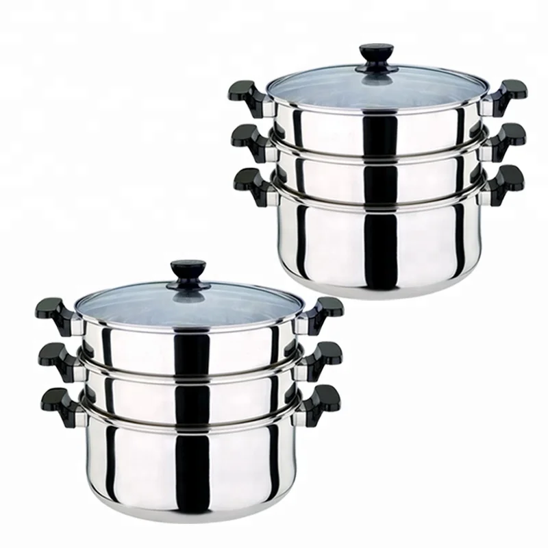 stainless steel stock food heating couscous pot steamer for sale
