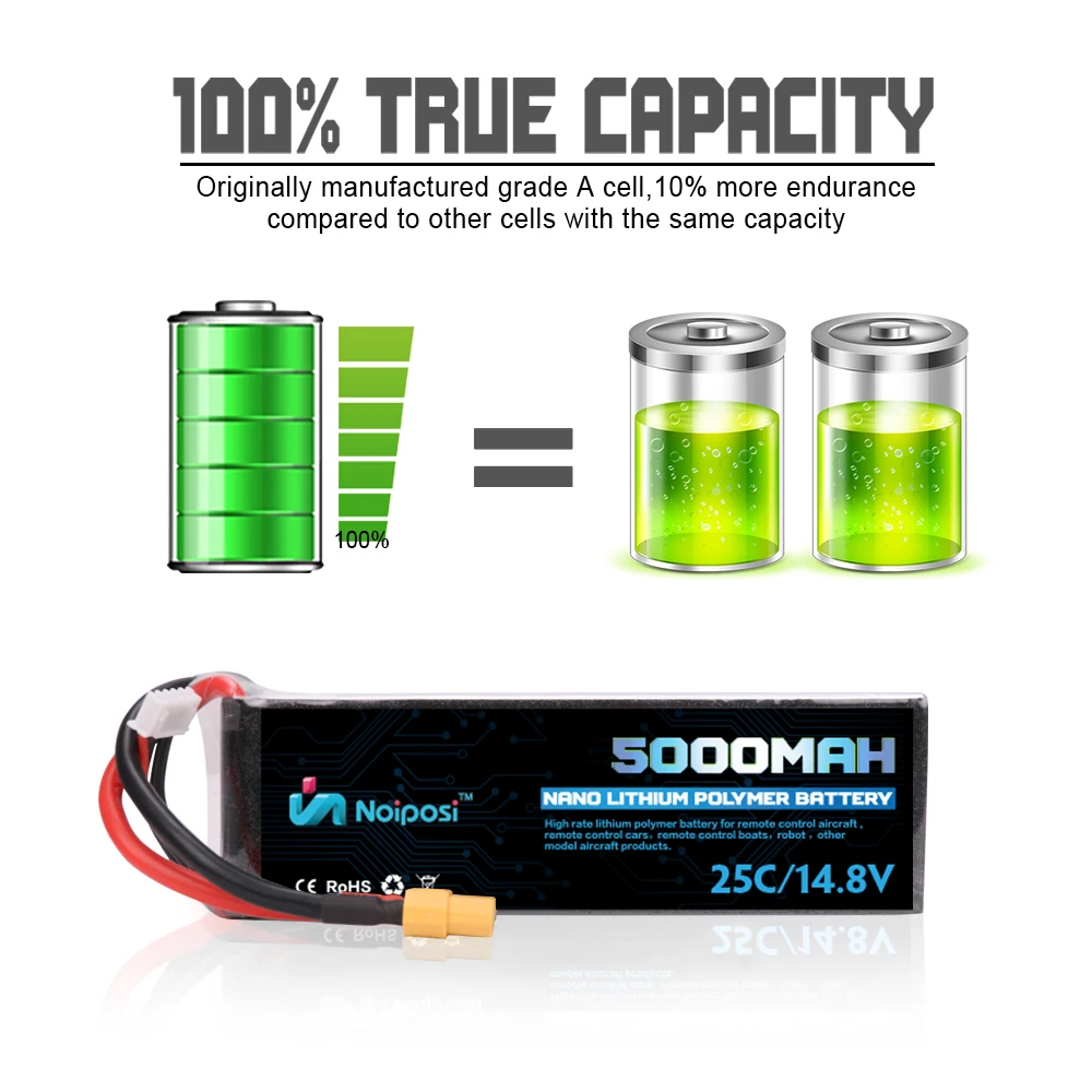Li-ion battery pack 4s1p lipo 4s 5000mah 14.8v 50c polymer battery