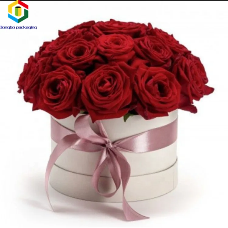 Роскошная картонная круглая Цветочная коробка для цветов с ручкой