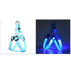 Лидер продаж на Amazon, перезаряжаемый светящийся Регулируемый жилет, нагрудный светодиодный провод для домашних животных