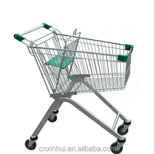 Wholesale factory manufacture Euro Type Shopping trolley/Supermarket shopping cart PVC/PU/TPR material castors with coins lock