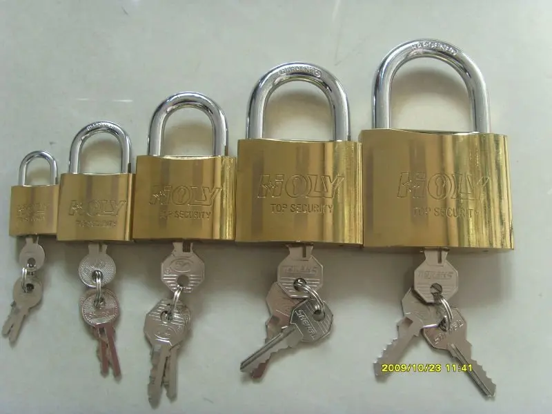 Cheap and Popular Mid-heavy Duty Gold Plated/Nickel Plated/Chrome Plated Arc Type Padlock