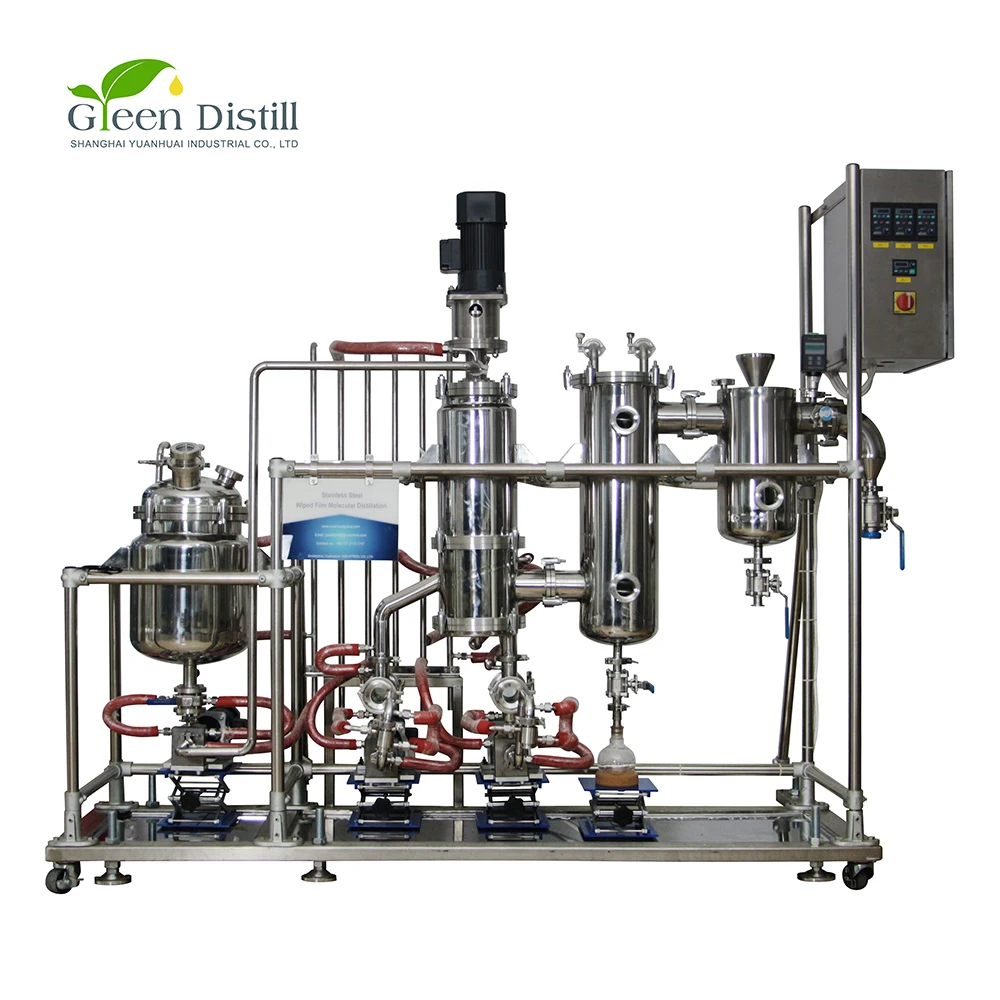 Free Shipping YMD-2S-2 Stainless Steel Wiped Film Molecular Distillation for CBD Distillate