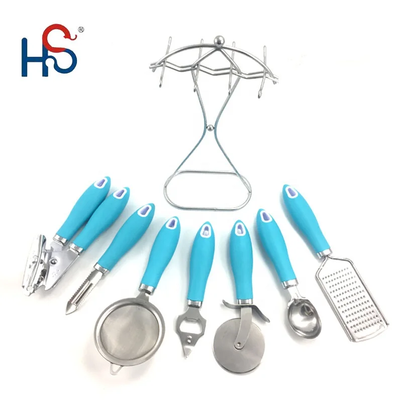 hot selling stainless steel kitchen gadgets cooking accessories utensil tool set vegetable tools can opener