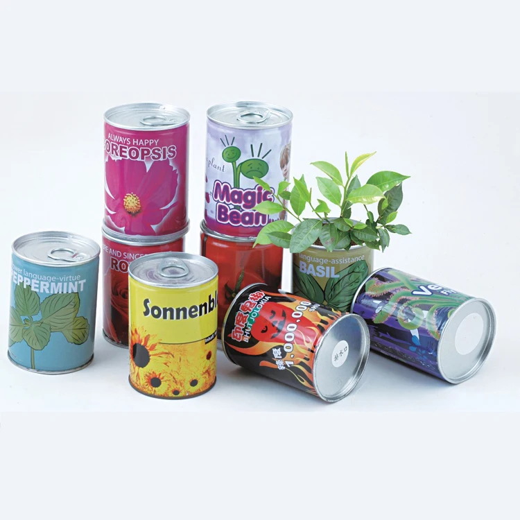 Эко-жестяной плантаторов горшок металл может с семенами цветок