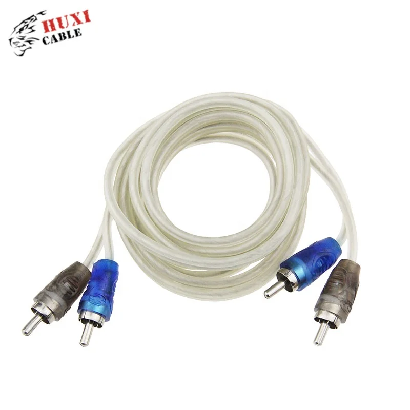 
shielded transparent RCA cable audio video cable for home and car 
