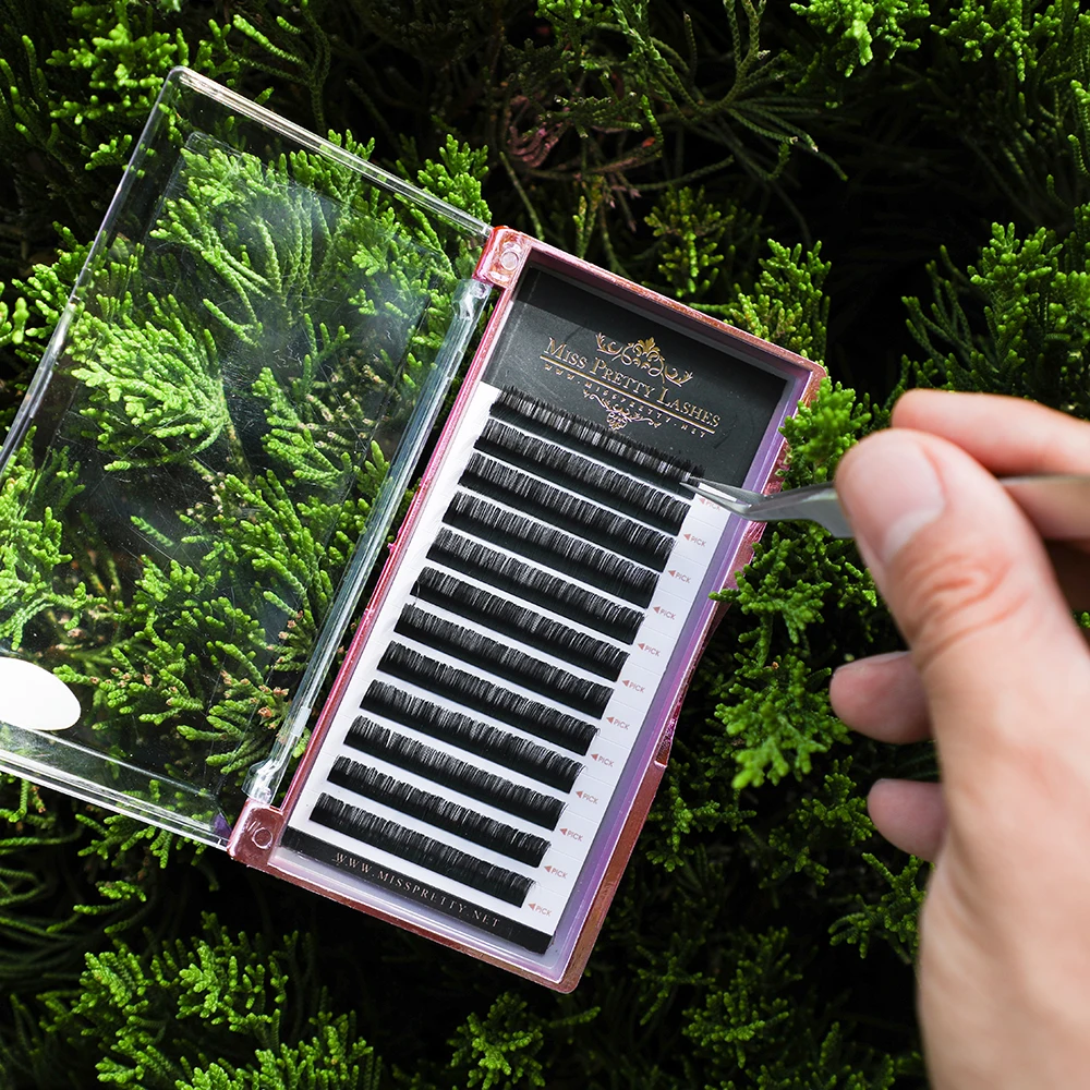 
Free Sample Easy fan mega Russian Volume lashes C D Curl Eyelash Extension 0.07 blooming eyelashes 