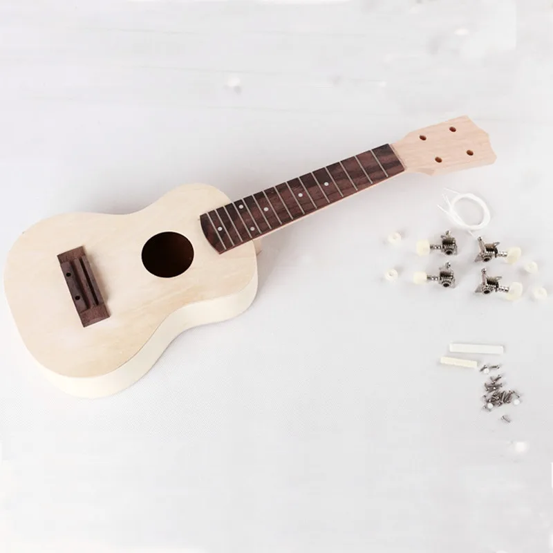 Wholesale 21 inch unfinished Ukulele Wooden DIY Kit for Kids