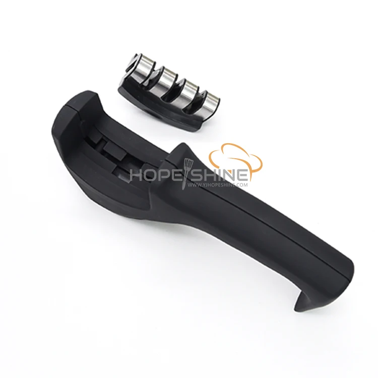 Edge Grip 3 Stage Household Knife Universal Sharpener With Black Color