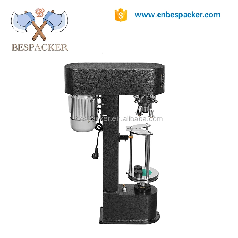 Bespacker DK-50/D semi automatic locking and screw ropp cpping machine for aluminum metal cap white wine bottle