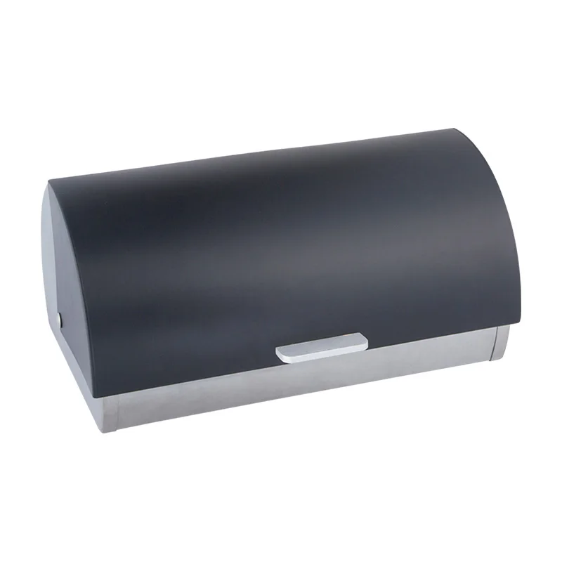 Kitchen Stainless Steel Metal Bread Bin Box Storage Bin Food Container with Roll up Lid for Loaves, Homemade Bread, Pastries