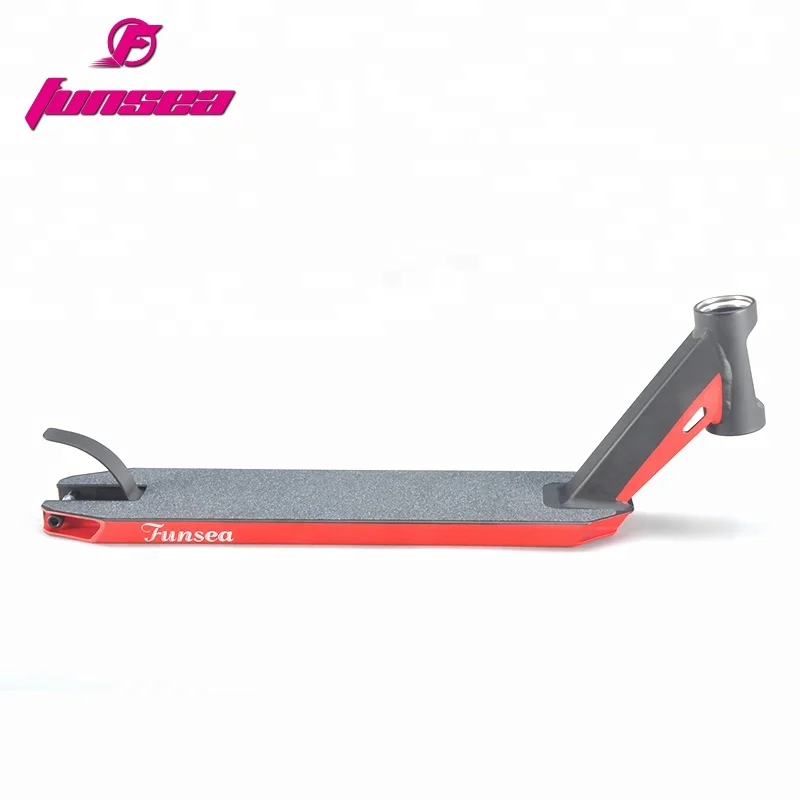 115*500mm aluminium alloy 6061 black red professional stunt scooter deck for 100 110 120mm rear wheel